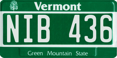 VT license plate NIB436