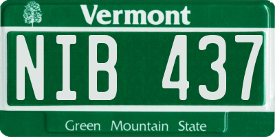 VT license plate NIB437