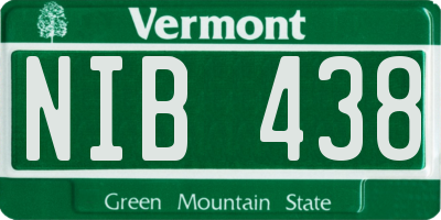 VT license plate NIB438