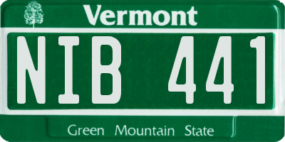 VT license plate NIB441