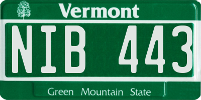 VT license plate NIB443