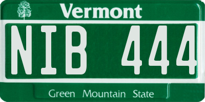 VT license plate NIB444