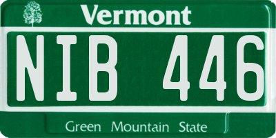 VT license plate NIB446
