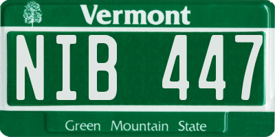 VT license plate NIB447