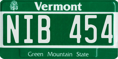 VT license plate NIB454