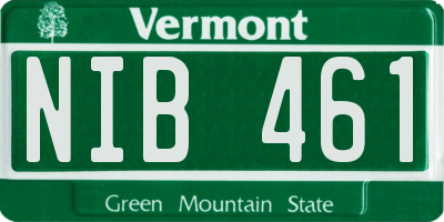 VT license plate NIB461