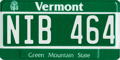 VT license plate NIB464