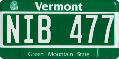 VT license plate NIB477