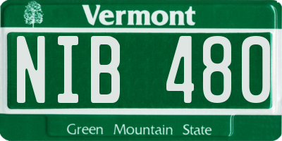VT license plate NIB480