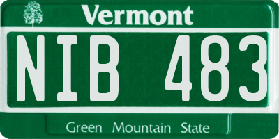 VT license plate NIB483