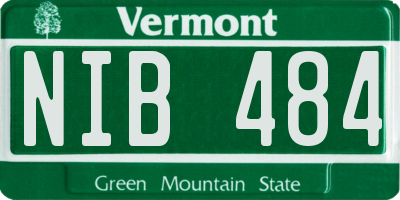 VT license plate NIB484