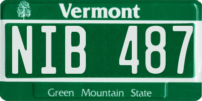 VT license plate NIB487