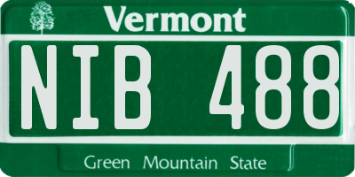 VT license plate NIB488