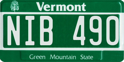 VT license plate NIB490