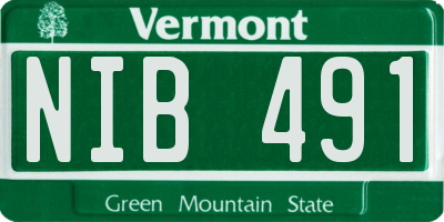 VT license plate NIB491