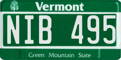 VT license plate NIB495