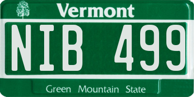 VT license plate NIB499