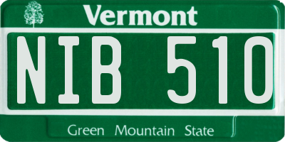 VT license plate NIB510