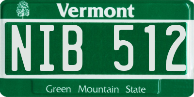 VT license plate NIB512