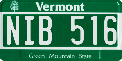 VT license plate NIB516