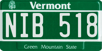 VT license plate NIB518