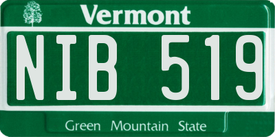VT license plate NIB519
