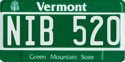 VT license plate NIB520
