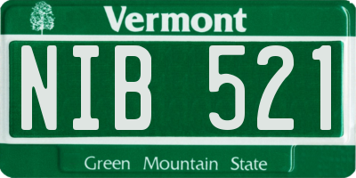 VT license plate NIB521