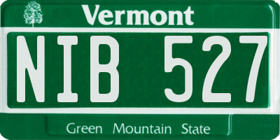 VT license plate NIB527