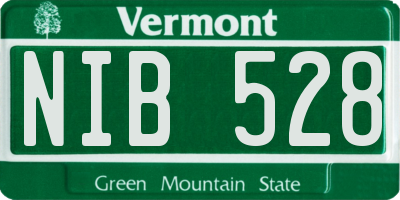 VT license plate NIB528
