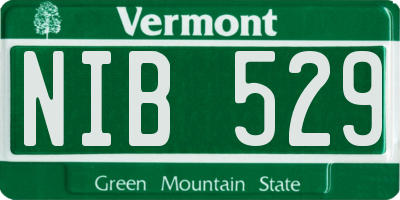 VT license plate NIB529