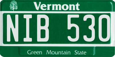 VT license plate NIB530