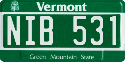VT license plate NIB531