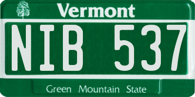 VT license plate NIB537