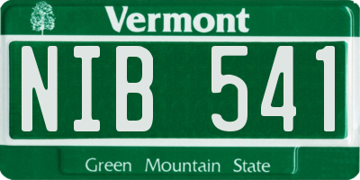 VT license plate NIB541