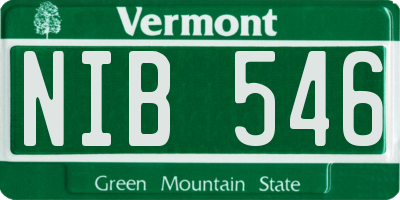 VT license plate NIB546