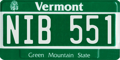 VT license plate NIB551