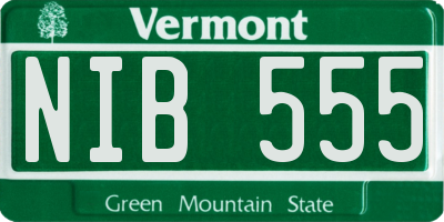 VT license plate NIB555