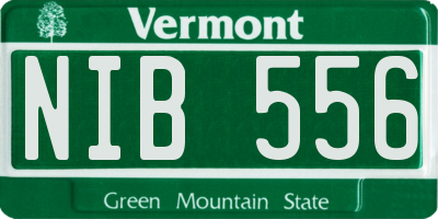 VT license plate NIB556