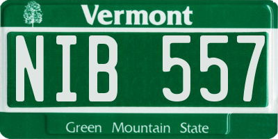 VT license plate NIB557