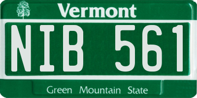 VT license plate NIB561
