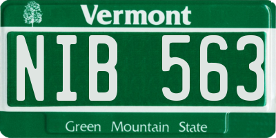 VT license plate NIB563