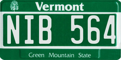 VT license plate NIB564
