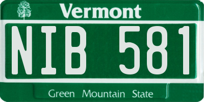 VT license plate NIB581
