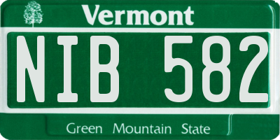 VT license plate NIB582