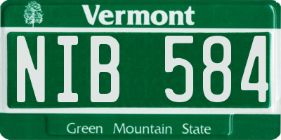 VT license plate NIB584