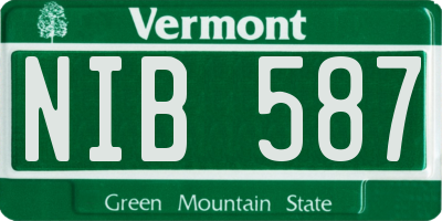 VT license plate NIB587