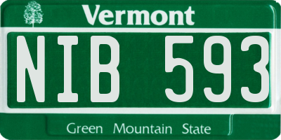 VT license plate NIB593