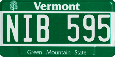 VT license plate NIB595