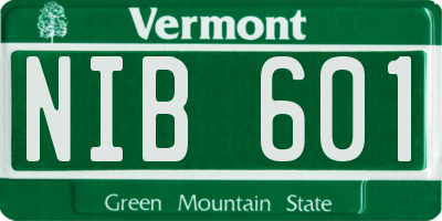 VT license plate NIB601